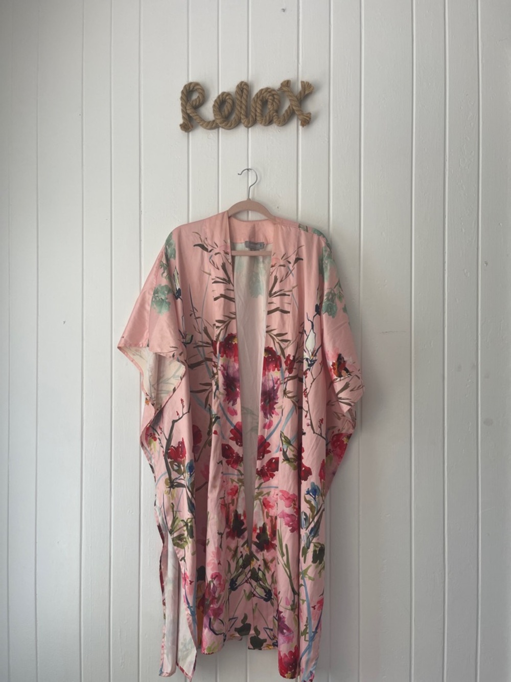 Nordstrom Pink Floral Kimono Cover-Up OS